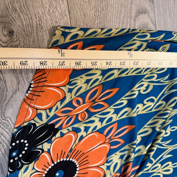 R&B Collection Flower Power Tunic Dress Size XL Floral Retro Blue Orange - Picture 9 of 14